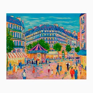 Jean Claude Picot, Paris: Manège le soir, 1998, Screenprint