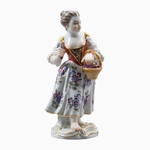 Figurine Fille avec un Bol de Meissens