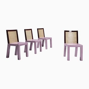 Postmodern Pink Dining Chairs by Ettore Sottsass for Leitner, Set of 4