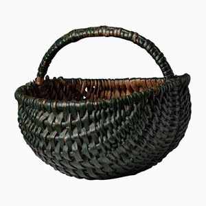 Small 19th Century Swedish Folk Art Woven Basket