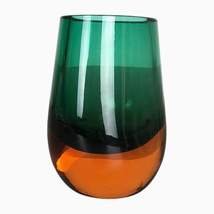 Schwere mehrfarbige Sommerso Object Vase aus Muranoglas, Italien, 1970er