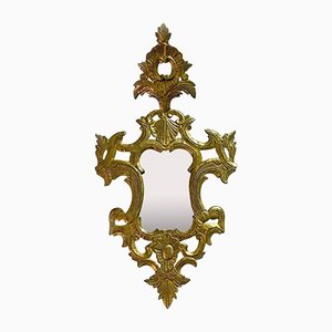 Miroir Baroque en Verre Mercuré avec Cadre en Bois Doré, Italie, 1700s