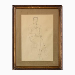Study of a Young Man, 1938, Pencil on Paper