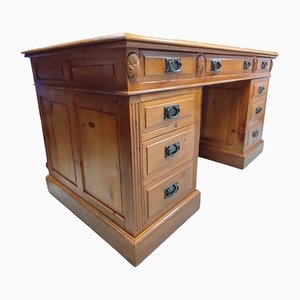 Large Pine Pedestal Desk