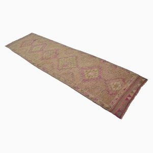 Modern Antique Wool Long Runner Rug