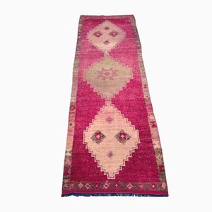Pink Anatolian Handmade Long Runner Rug