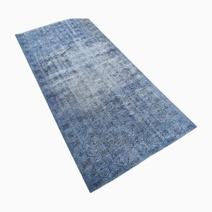 Kleiner blauer Vintage Teppich