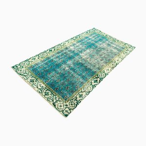 Tapis Turquoise Vintage Surteinté