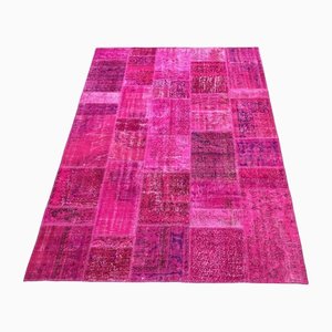 Pinker Patchwork Teppich