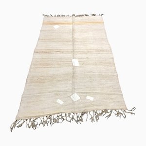 Kilim turco vintage de cáñamo blanco