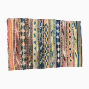 Kleiner antiker türkischer handgemachter Nomaden Kelim Teppich aus Wolle