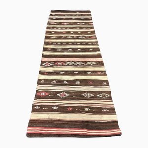 Tapis de Couloir Kilim Antique à Rayures, Turquie