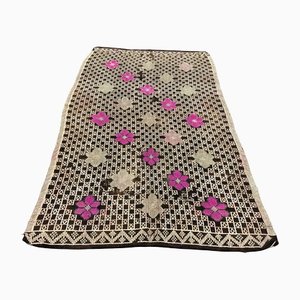 Turkish Handmade Floral Kilim Rug