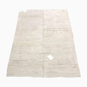 Anatolischer moderner handgewebter weißer Kelim Teppich