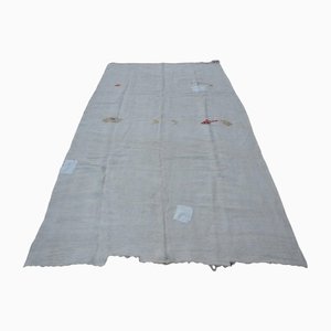 Tapis Kilim en Chanvre Blanc