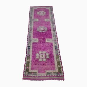 Anatolian Turkish Pink Wool Runner Rug