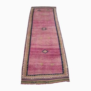 Long Anatolian Pink Runner Rug