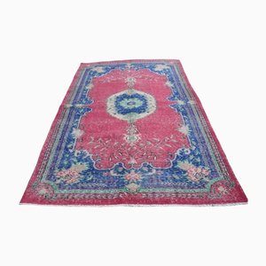 Red and Blue Oushak Rug