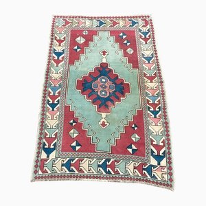 Turquoise-Red Wool Rug