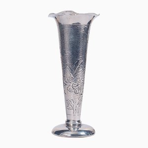 Kleine chinesische Vintage Vase aus Sterling Silber