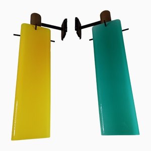 Colored Glass Wall Lights from Stilux Milano, 1950, Set of 2