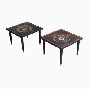 Clock & Barometer Side Tables from Maison Demichel, 1950s, Set of 2