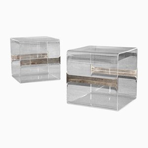 Acrylic Glass Side Tables, Set of 2