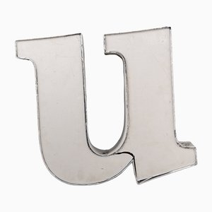 Lettera U grande con effetto Serif, anni '70