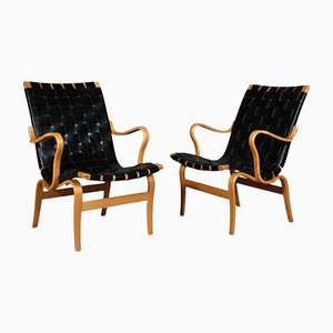 Eva Leather Lounge Chair by Bruno Mathsson, Set of 2