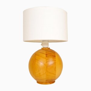 Mid-Century Modern Solid Pine Sculptural Table Lamp, Sweden, 1970s