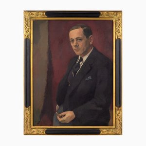 Tage Hansson, Portrait of a Man, Early 20th Century, Oil on Canvas, Framed