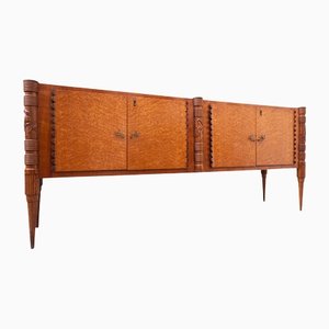 Large Italian Wooden Sideboard with Four Doors by Pier Luigi Colli, 1940s