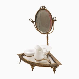 Antique French Napoleon III Make-Up Mirror