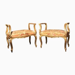19th Century Italian Window Benches or Settees, Set of 2