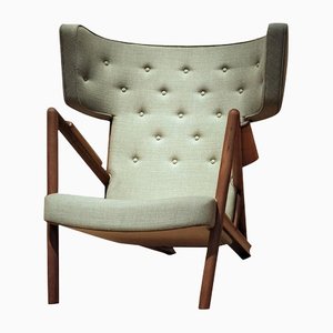 Grasshopper Armlehnstuhl aus Holz und Stoff von Finn Juhl für Design M