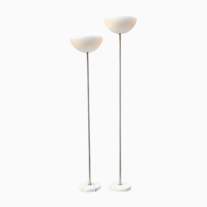 Italian Glass & Marble Floor Lamps by A Castiglioni for Flos, 1964, Set of 2