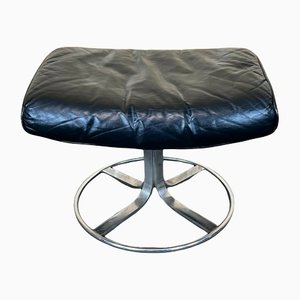 Space Age Chrome & Leather Stool