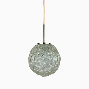 Mid-Century Space Age Ball Ceiling Lamp in Glass from Hillebrand