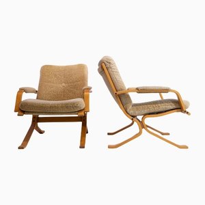 Bent Plywood Easy Chairs in the Style of Cosy Ingmar Relling, Set of 2