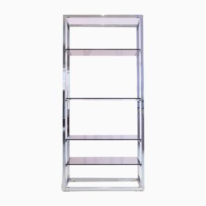 Chrome and Smoked Glass Etagere