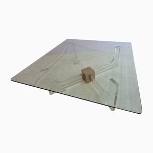 Acrylic Glass Coffee Table with Square Glass Top