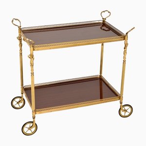 Vintage French Brass Drinks Trolley, 1970s