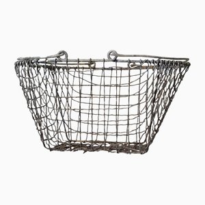 Industrial Wire Baskets with Handles, Set of Nine