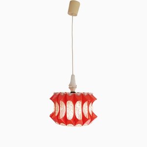 Mid-Century Modern Translucent & Orange Acrylic Glass Hanging Lamp, 1960s