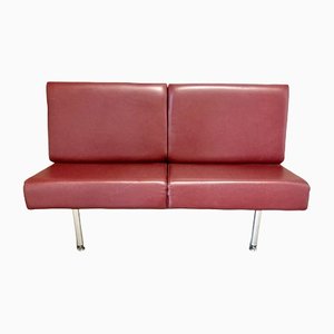 Skandinavisches Sofa aus Leder & Metall