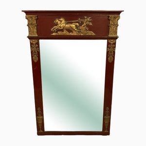 Specchio imperiale in legno laccato e dorato, fine XIX secolo