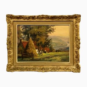 Albert Dandoy, Landscape Painting, 1930s, Oil on Panel, Framed