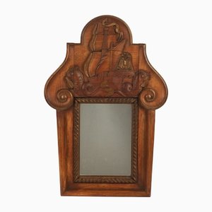 Art Deco Mirror in Carved Cherry