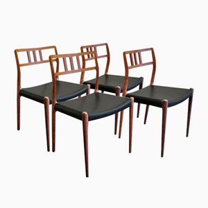 Extendable Rosewood Model 79 Dining Table & Chairs by Niels O. Møller for J.L. Møllers, 1950s, Set of 5