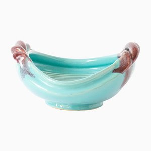 Turquoise Ceramic Bowl by Roger Guerin